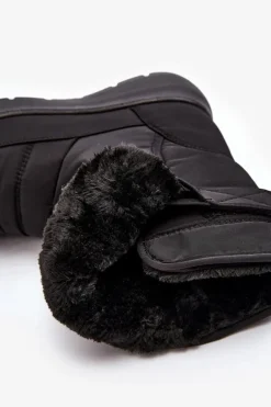 Śniegowce Damskie Na Rzep Ocieplane Czarne Jawora