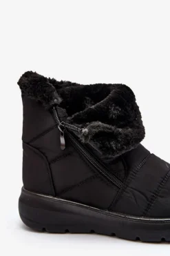 Śniegowce Damskie Na Suwak Z Futerkiem Czarne Zeuna