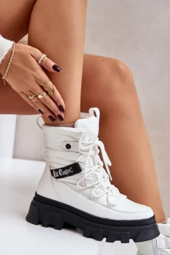 Śniegowce Damskie Na Zamek Lee Cooper LCJ-24-47-3142 Białe