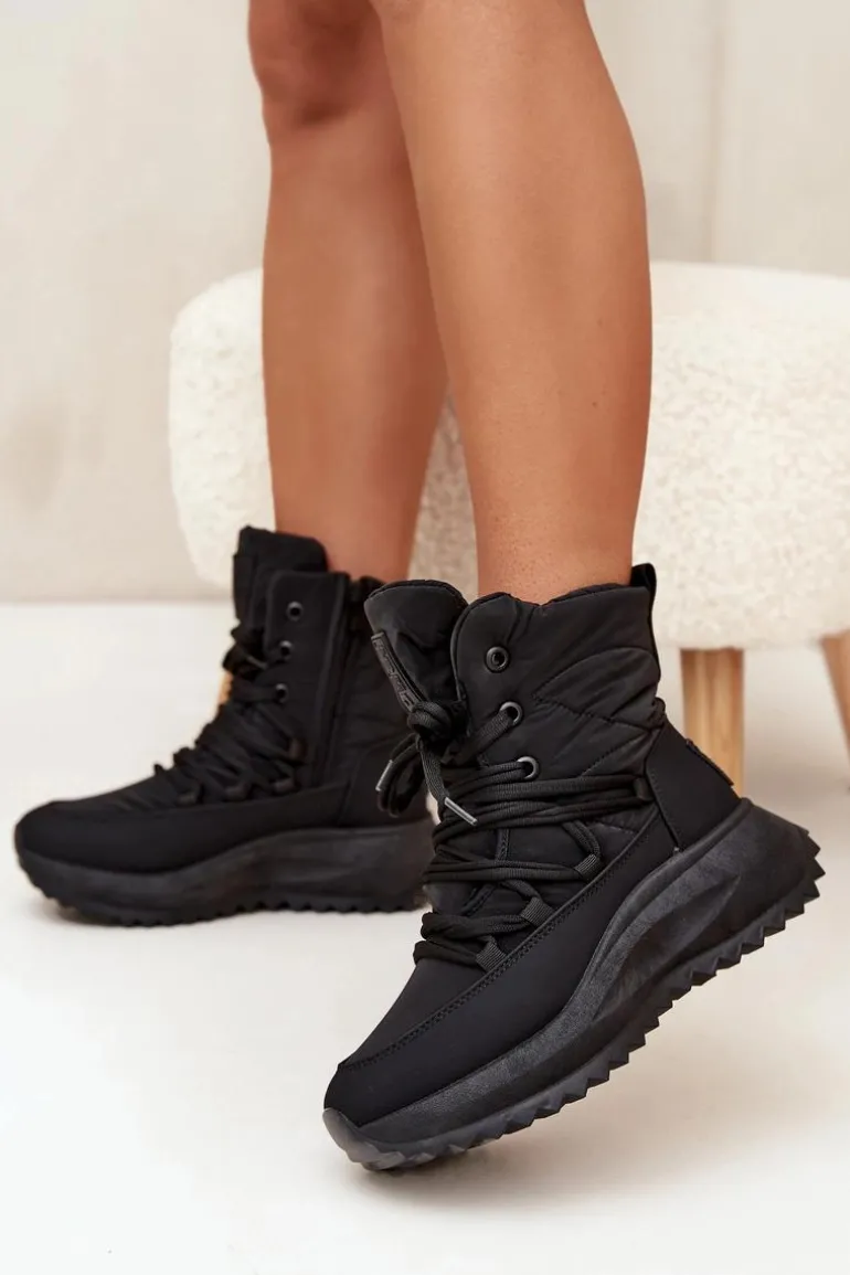 Śniegowce Damskie Na Zamek Big Star SS274059 Czarne