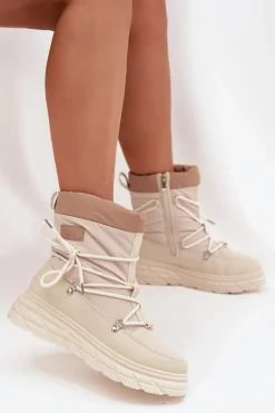 Śniegowce Damskie Na Zamek Lee Cooper LCJ-25-44-3931 Beżowe