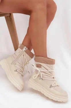 Śniegowce Damskie Na Zamek Lee Cooper LCJ-25-44-3931 Beżowe