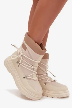 Śniegowce Damskie Na Zamek Lee Cooper LCJ-25-44-3931 Beżowe