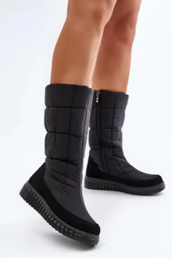 Śniegowce Damskie Na Zamek Progress PROGJ-24-144 Czarne