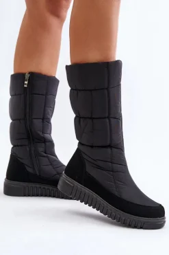 Śniegowce Damskie Na Zamek Progress PROGJ-24-144 Czarne