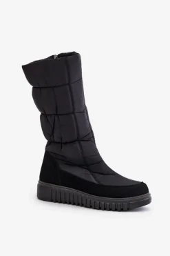 Śniegowce Damskie Na Zamek Progress PROGJ-24-144 Czarne