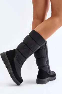 Śniegowce Damskie Na Zamek Progress PROGJ-24-144 Czarne