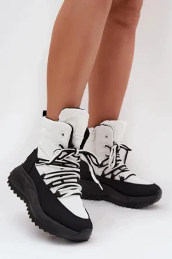 Śniegowce Damskie Na Zamek Big Star SS274060 Biało-Czarne