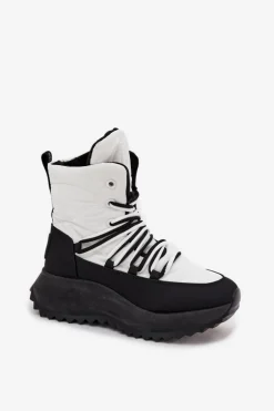 Śniegowce Damskie Na Zamek Big Star SS274060 Biało-Czarne