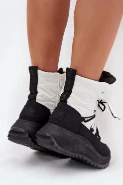 Śniegowce Damskie Na Zamek Big Star SS274060 Biało-Czarne