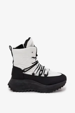 Śniegowce Damskie Na Zamek Big Star SS274060 Biało-Czarne