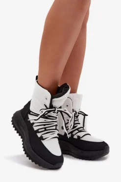 Śniegowce Damskie Na Zamek Big Star SS274060 Biało-Czarne