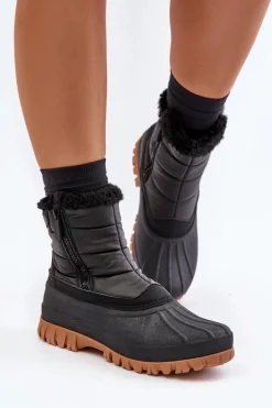 Śniegowce Damskie Ocieplane Futerkiem Na Zamek Lee Cooper LCJ-24-44-2866 Czarne