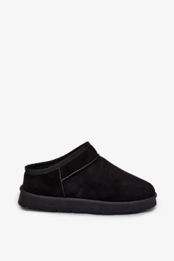 Śniegowce Damskie Ocieplane Futerkiem Czarne Serenne