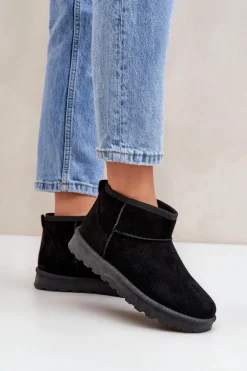 Śniegowce Damskie Z Eko Zamszu Czarne Noliri