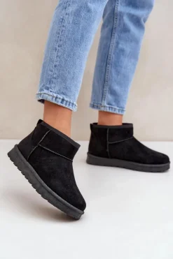 Śniegowce Damskie Z Eko Zamszu Czarne Noliri