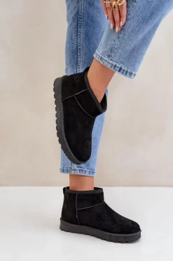 Śniegowce Damskie Z Eko Zamszu Czarne Noliri