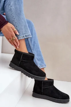 Śniegowce Damskie Z Eko Zamszu Czarne Noliri