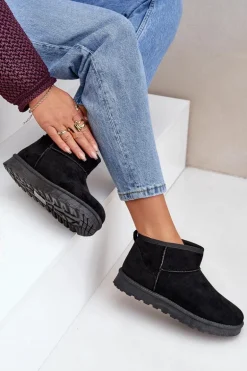 Śniegowce Damskie Z Eko Zamszu Czarne Noliri