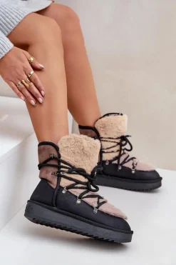 Śniegowce Damskie Z Futerkiem D.Franklin DFSH370012 Czarne