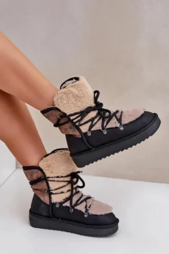 Śniegowce Damskie Z Futerkiem D.Franklin DFSH370012 Czarne