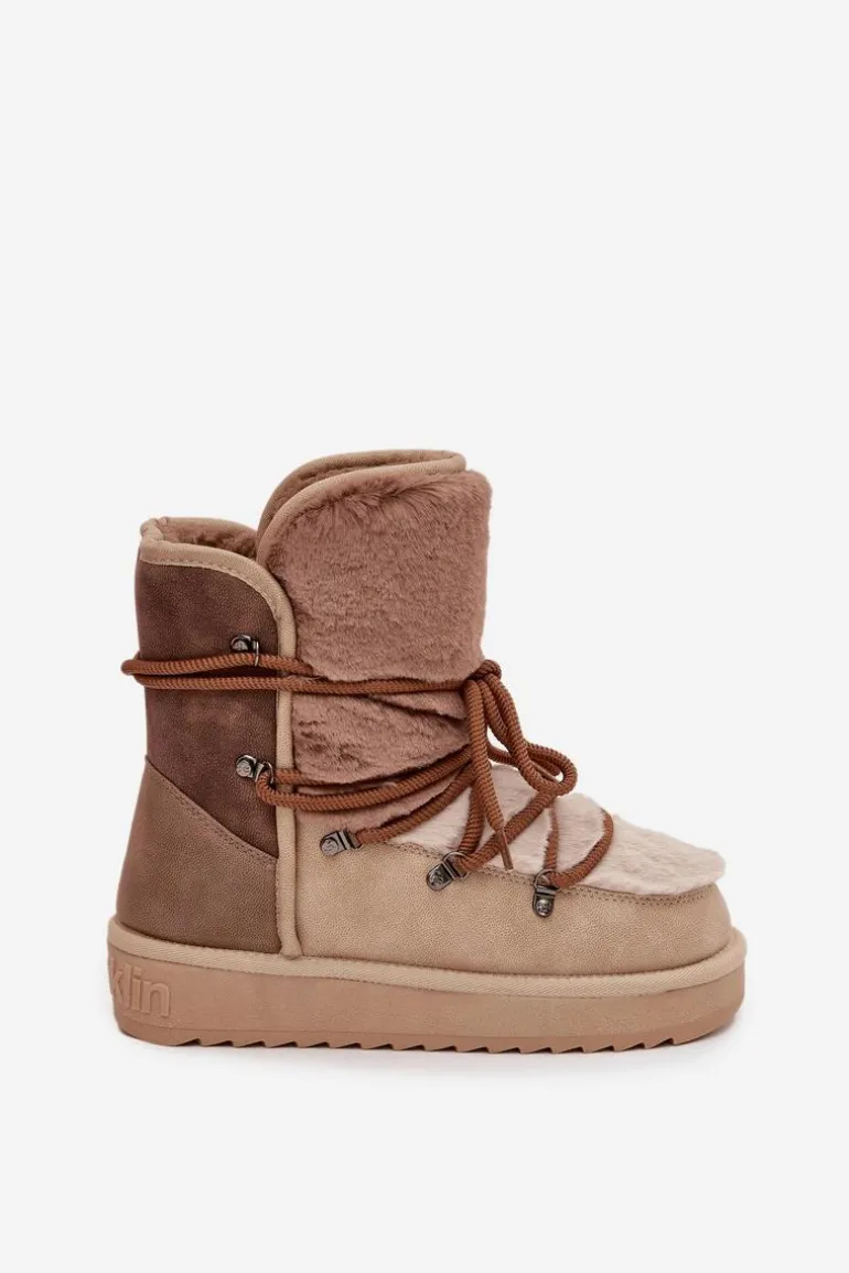 Śniegowce Damskie Z Futerkiem D.Franklin DFSH370012 Beżowe