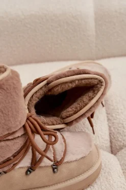 Śniegowce Damskie Z Futerkiem D.Franklin DFSH370012 Beżowe