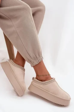 Śniegowce Damskie Z Haftem Jasnobeżowe Pristina