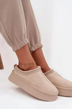 Śniegowce Damskie Z Haftem Jasnobeżowe Pristina