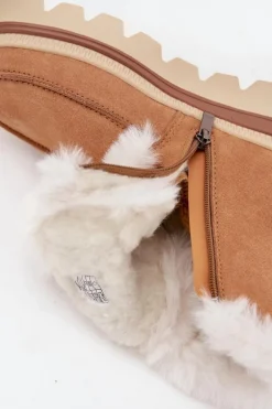 Śniegowce Damskie Z Naturalnego Zamszu Lee Cooper LCJ-25-01-3738 Camel