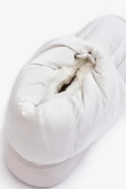 Śniegowce Damskie Z Ozdobnym Wiązaniem Białe Siracna