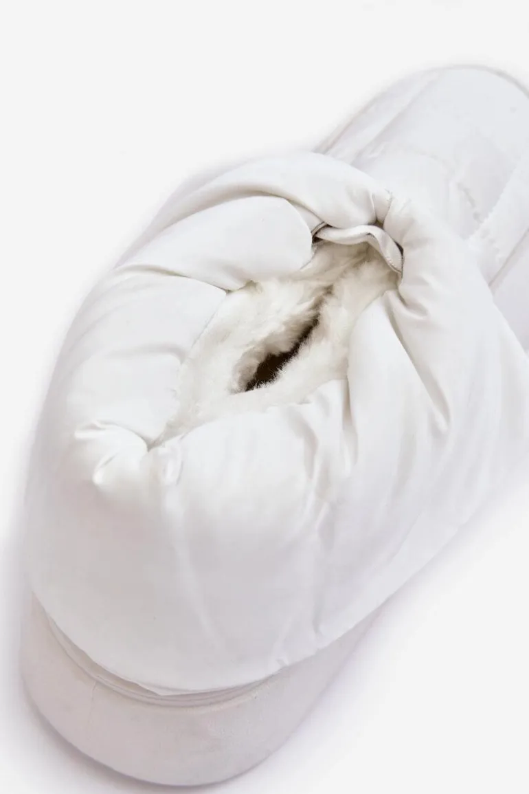 Śniegowce Damskie Z Ozdobnym Wiązaniem Białe Siracna