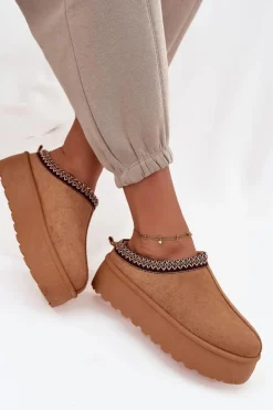 Śniegowce Damskie Z Ozdobnym Haftem Camel Jenira