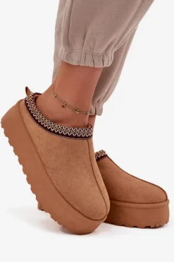 Śniegowce Damskie Z Ozdobnym Haftem Camel Jenira