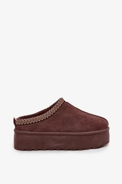 Śniegowce Damskie Z Ozdobnym Haftem Czekoladowe Jenira