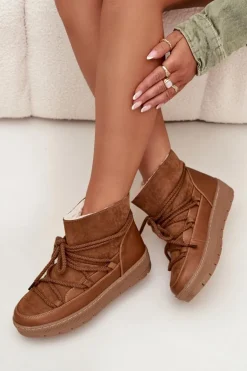 Śniegowce Damskie Z Wiązaniem Camel Rebekah