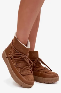 Śniegowce Damskie Z Wiązaniem Camel Rebekah