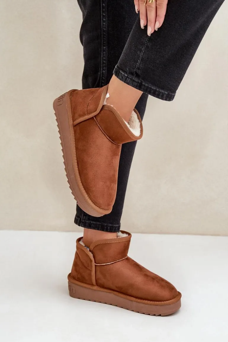 Śniegowce Na Platformie Damskie D.Franklin DFSH370010 Brązowe