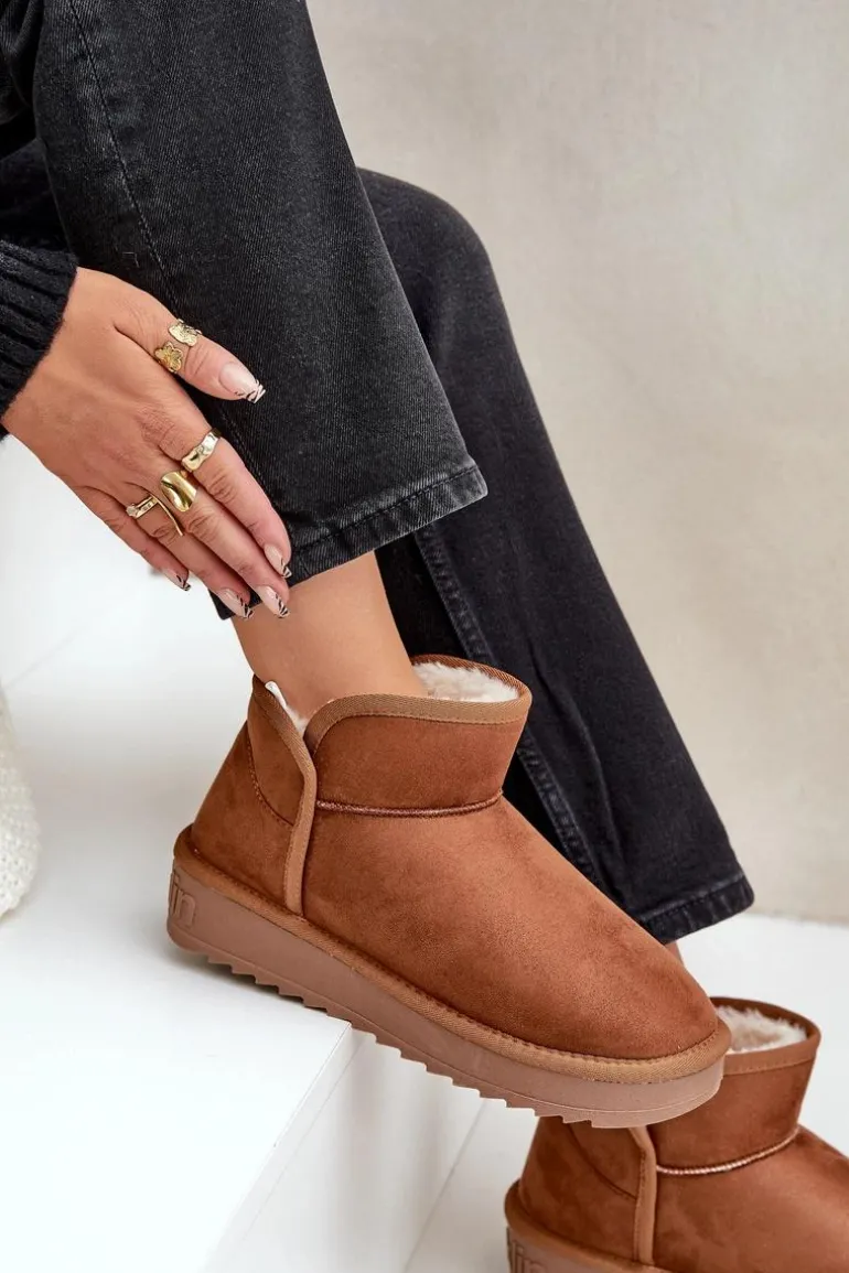 Śniegowce Na Platformie Damskie D.Franklin DFSH370010 Brązowe