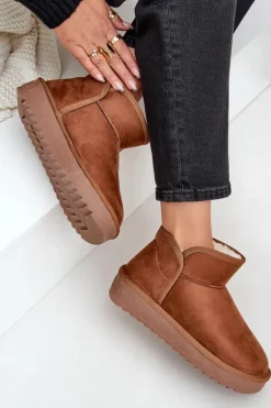 Śniegowce Na Platformie Damskie D.Franklin DFSH370010 Brązowe