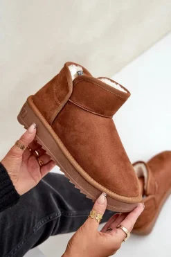 Śniegowce Na Platformie Damskie D.Franklin DFSH370010 Brązowe