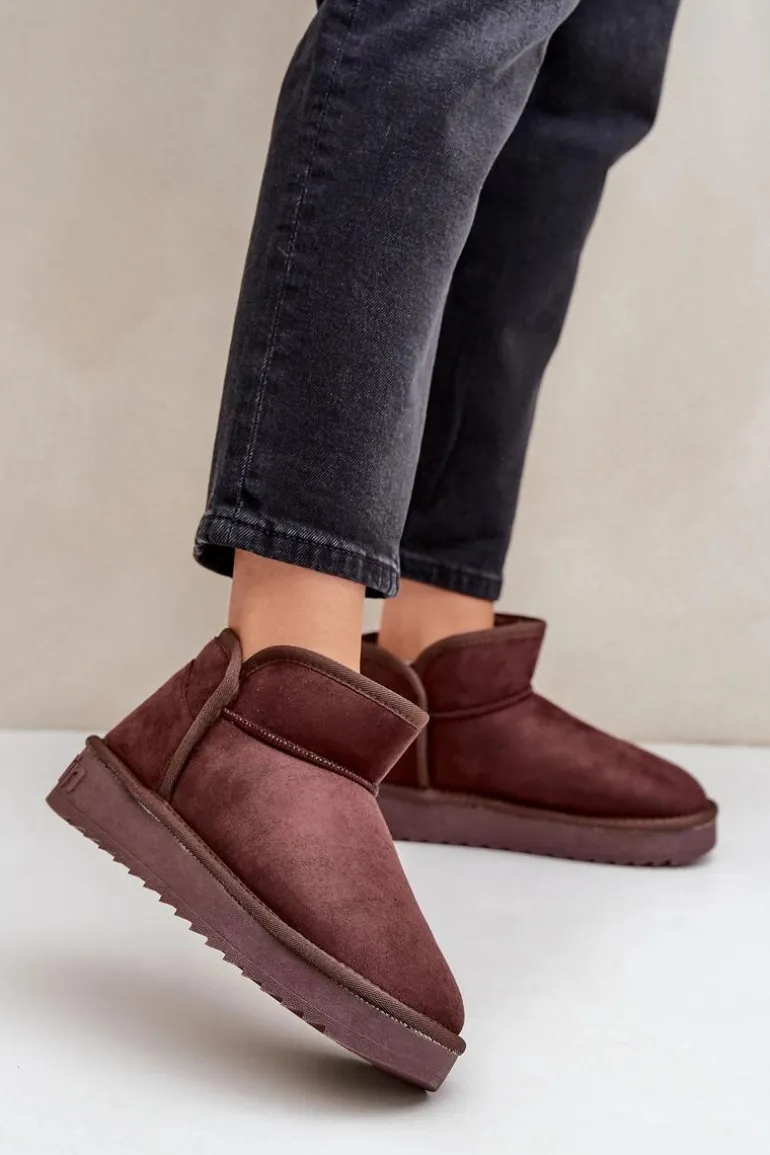 Śniegowce Na Platformie Damskie D.Franklin DFSH370010 Czekoladowe