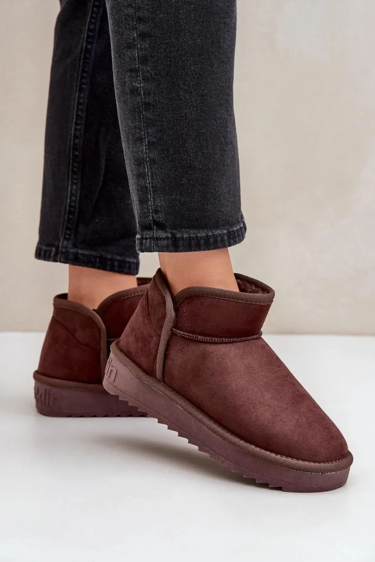 Śniegowce Na Platformie Damskie D.Franklin DFSH370010 Czekoladowe