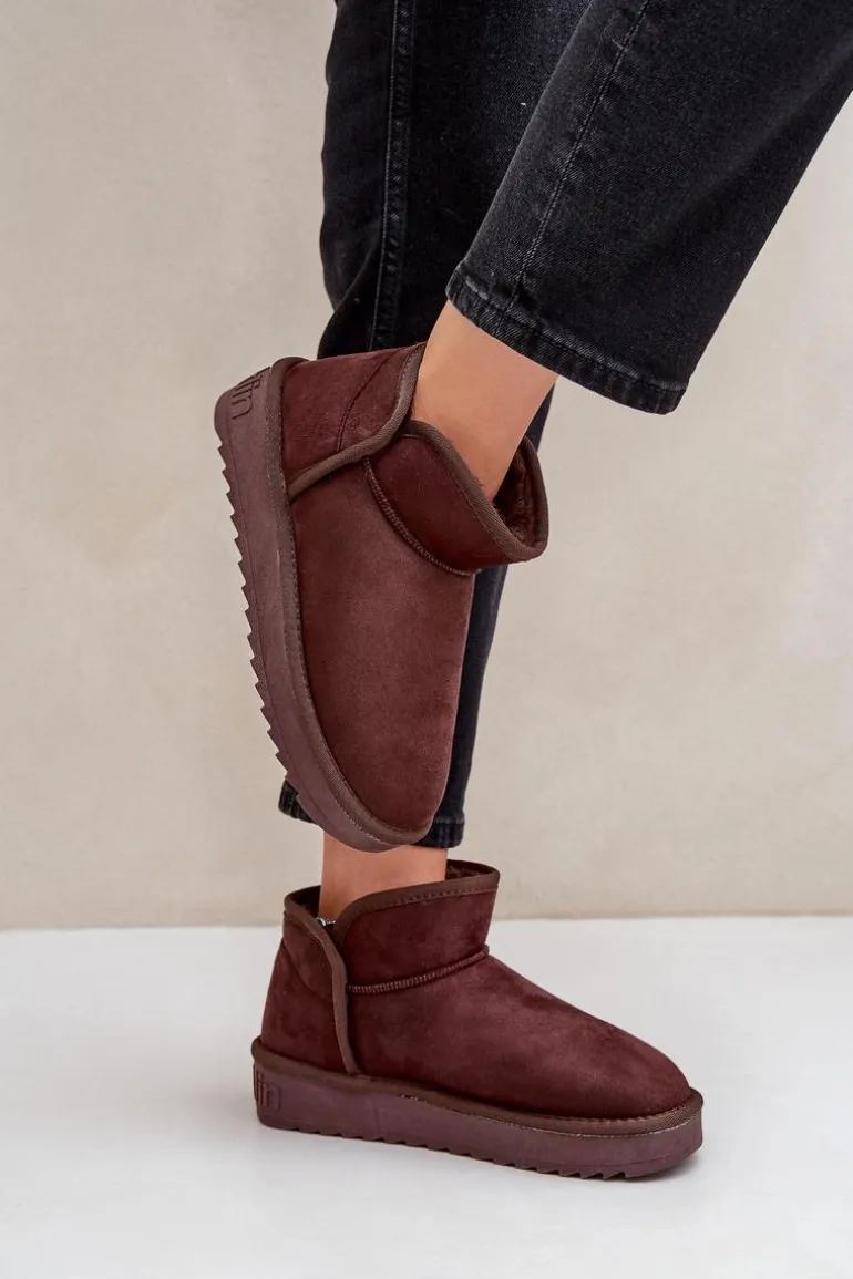 Śniegowce Na Platformie Damskie D.Franklin DFSH370010 Czekoladowe