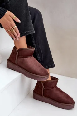 Śniegowce Na Platformie Damskie D.Franklin DFSH370010 Czekoladowe