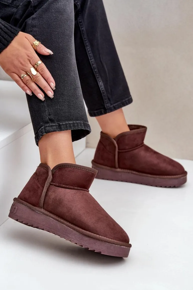 Śniegowce Na Platformie Damskie D.Franklin DFSH370010 Czekoladowe