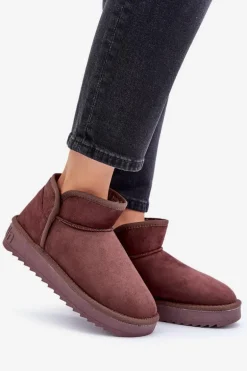 Śniegowce Na Platformie Damskie D.Franklin DFSH370010 Czekoladowe