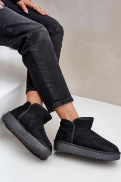 Śniegowce Na Platformie Damskie D.Franklin DFSH370010 Czarne