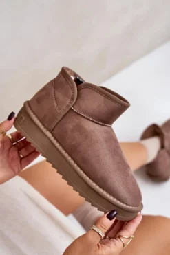 Śniegowce Na Platformie Damskie D.Franklin DFSH370010 Taupe