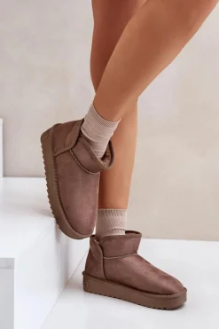 Śniegowce Na Platformie Damskie D.Franklin DFSH370010 Taupe